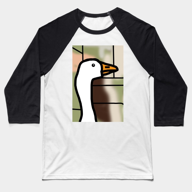 Portrait of Goose in the City Baseball T-Shirt by ellenhenryart